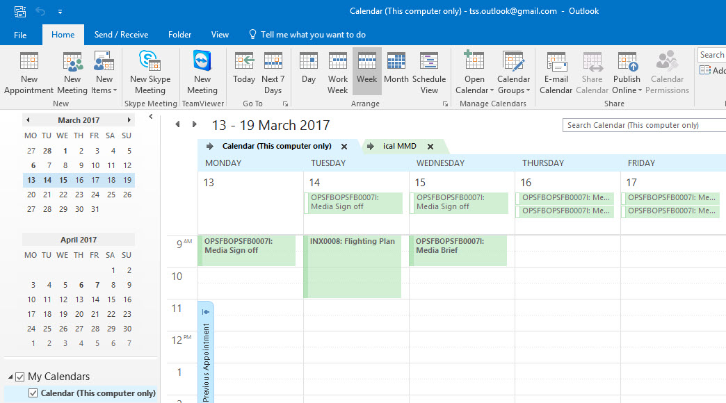 Outlook Calendar Ntuity